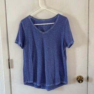 Peruvian Connection periwinkle short sleeve t-shirt Size XL